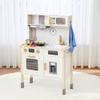 Freniland Wooden Play Kitchen, Kitchen Playset for Kids with Realistic Stove, Range Hood, Oven, Ice Maker, Microwave, Sink, with Light & Sound, 18 Accessories, Pretend Toy Kitchen, Gift for Ages 3+ view 1