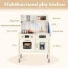 Freniland Wooden Play Kitchen, Kitchen Playset for Kids with Realistic Stove, Range Hood, Oven, Ice Maker, Microwave, Sink, with Light & Sound, 18 Accessories, Pretend Toy Kitchen, Gift for Ages 3+ view 2