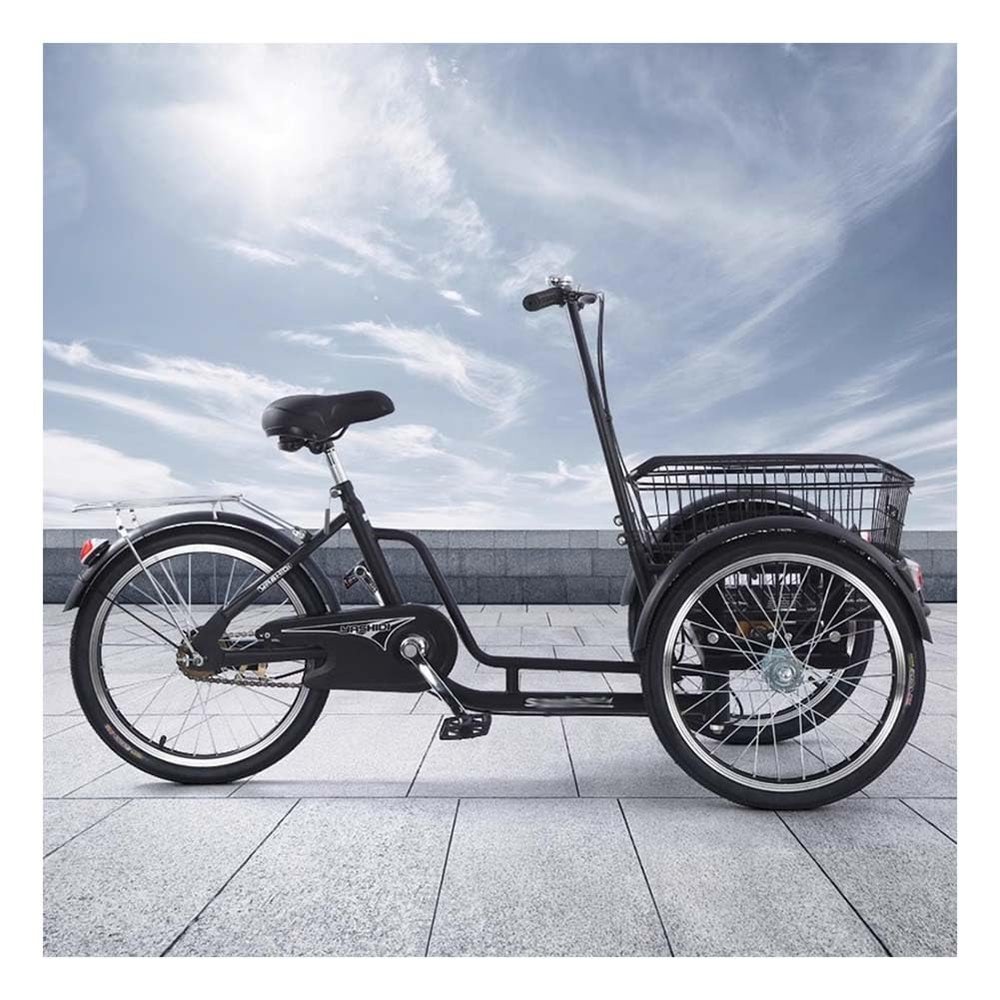 Etlegor Reverse Riding Tricycle, Tricycle with Cargo Basket Rickshaw Pedal Trike for Shopping Exercise Walking Elderly People to Transport Children