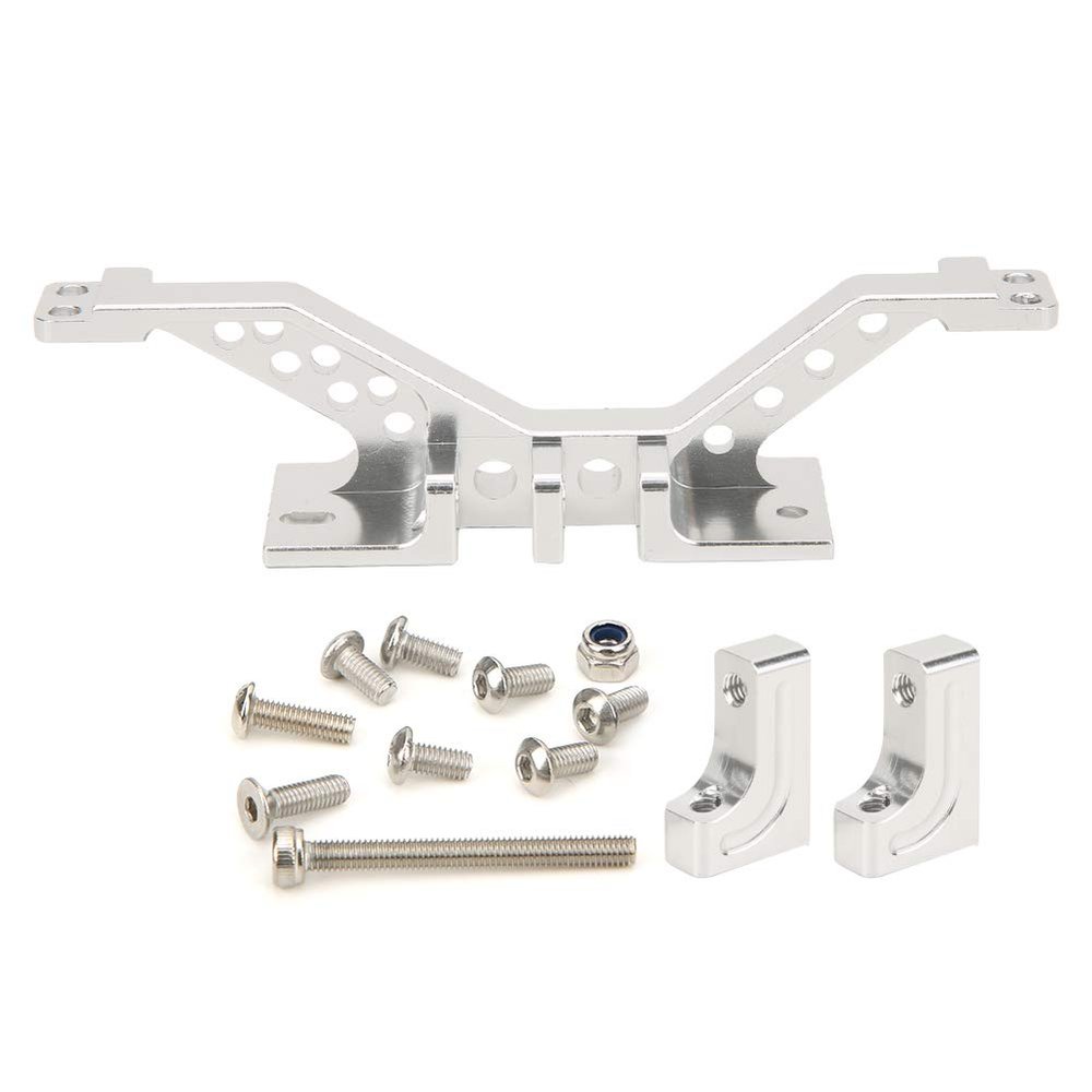 Aluminium Alloy Front Axle Reinforcement Link Rod Mount Set for Axial SCX10 RC Car, Anodized Surface, CNC Machining, Easy Installation (Silver)