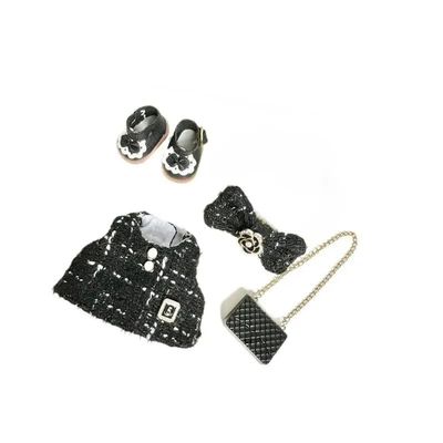 15cm-17cm Doll Clothes Suitable for labubu 17cm 15cm Dolls Accessories Sitting No Doll Only Clothes 17cm labubu 1bag+1shoes+1dress+1hairband No Doll