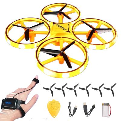 2025 Upgraded Hand Controlled Drone for kids,Somatosensory aircraft with Smart Watch Controlled, Gesture sensing aircraft Cool LED Remote Control Drone 360 Flips,quadcopter,Toys Gifts for Boys and Girls