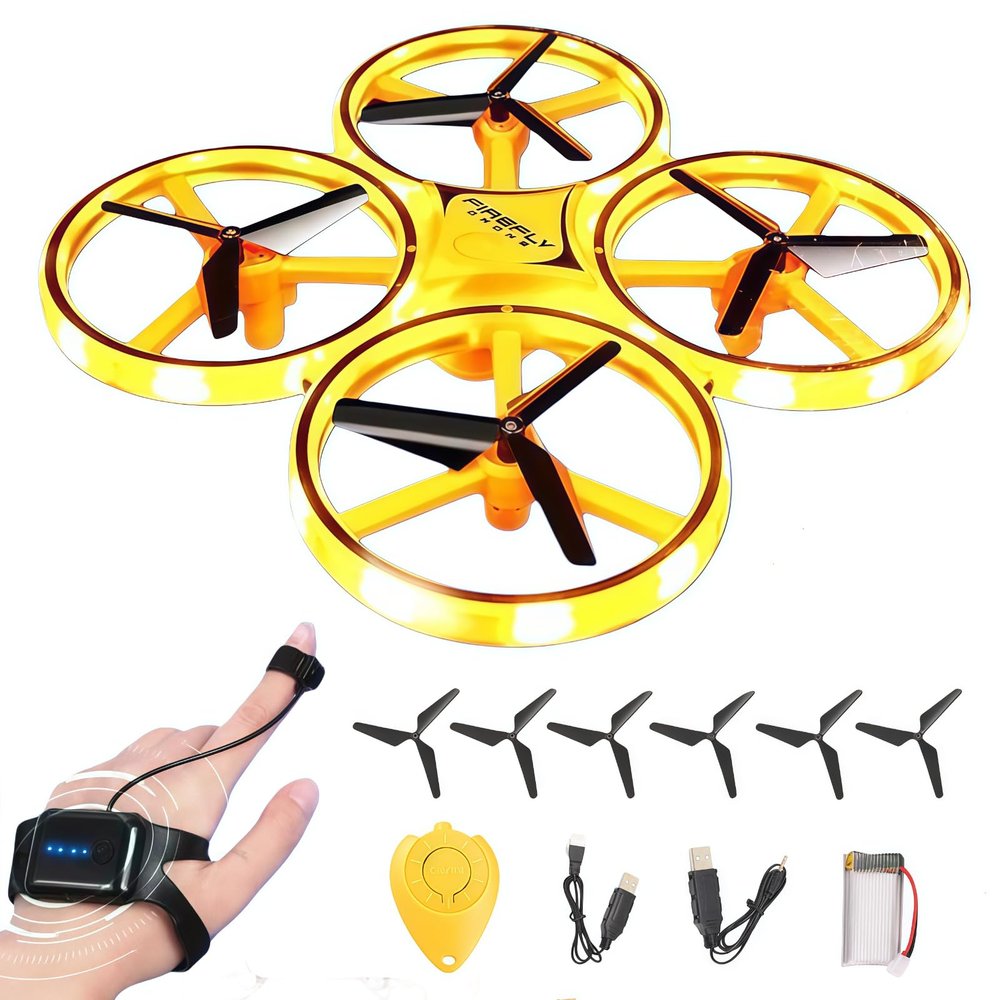 2025 Upgraded Hand Controlled Drone for kids,Somatosensory aircraft with Smart Watch Controlled, Gesture sensing aircraft Cool LED Remote Control Drone 360 Flips,quadcopter,Toys Gifts for Boys and Girls
