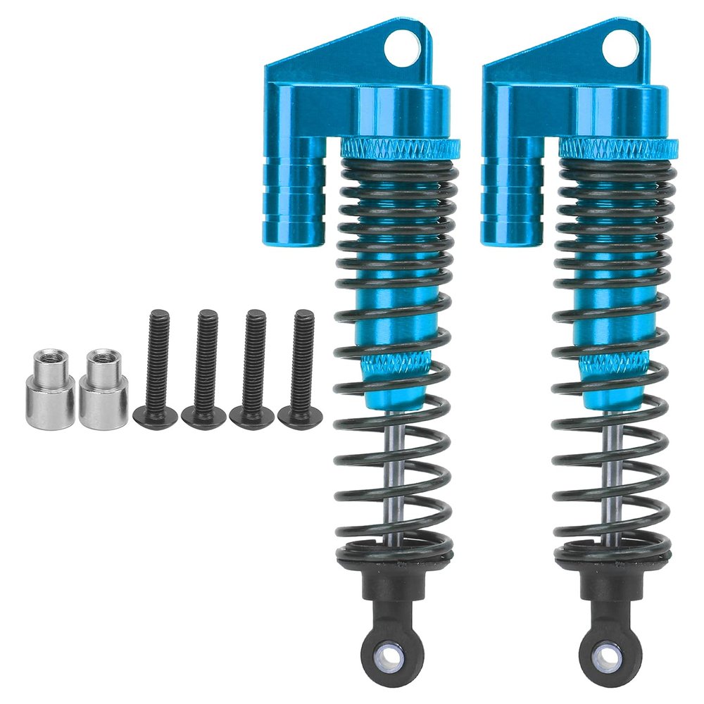 2Pcs Metal for SCX10II D90 90046 90047 90053, 1/10 RC Crawler Damper, Balanced Driving, Reduces Vibration, Easy Installation, sturdy Replacement (Blue)