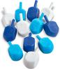 Zion Judaica Bulk Pack Hanukkah Dreidels 200 Count Multi Blue White Medium Dridels Plastic Drydlech Hebrew & English Transliteration Traditional Chanukah Game Guide Ziplock Bag Hanukah Toys view 2
