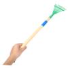 ibasenice Boy Girl's Garden Rake Removable Wooden Handle Rake for Boys and Girls Gardening Outdoor Work Tool for Leaves Green view 3