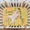 MCHIVER Lemon Yellow Custom Name Fitted Crib Sheets for Girls Boys Personalized Pack N Play Sheets Soft Infants Bedsheet 52 * 28 * 9 in view 3