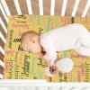 MCHIVER Lemon Yellow Custom Name Fitted Crib Sheets for Girls Boys Personalized Pack N Play Sheets Soft Infants Bedsheet 52 * 28 * 9 in view 4