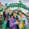 baotongle 9pcs St. Patrick's Day Party Accessories Set Include 3pcs Four Leaf Clover Glasses 3pcs Green Necklaces 3pcs Green Shamrock Necklaces view 4