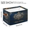 STAYTOP Elegant Snowflakes Ganging Large Storage Basket Collapsible Storage Bins Waterproof Laundry Basket with Handle,Used for Home Closets, Offices, Bedrooms 1PCS view 3
