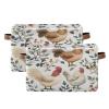 STAYTOP Watercolor Roosters Large Storage Basket Collapsible Storage Bins Waterproof Laundry Basket with Handle,Used for Home Closets, Offices, Bedrooms 2PCS view 1