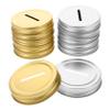 BRIGHTFUFU 12pcs Metal Jar Coin Bank Lids Tinplate Saving Jar Covers Elegant Design for Home Office Storage view 1