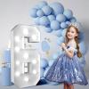2.4FT/28.74in Marquee Light up Numbers Marquee Number 6 with White Lights for Birthday Party Large Mosaic Frame Letter Cardboard Pre-Cut Giant Cut-Out Thick Foam Board Sign Diy Decorations view 1