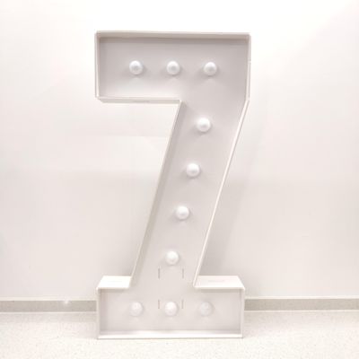 2.4FT/28.74in Marquee Light up Numbers Marquee Number 7 with White Lights for Birthday Party Large Mosaic Frame Letter Cardboard Pre-Cut Giant Cut-Out Thick Foam Board Sign DIY Decorations