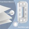 2.4FT/28.74in Marquee Light up Numbers Marquee Number 7 with White Lights for Birthday Party Large Mosaic Frame Letter Cardboard Pre-Cut Giant Cut-Out Thick Foam Board Sign DIY Decorations view 3