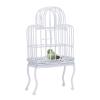 1:12 Scale Dollhouse Bird Cage Metal Realistic Opening Door Miniature Dollhouse Bird Cage with Fake Grass Bird Sticker (White) view 2