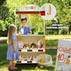 labebe - Deluxe Wooden Puppet Theater Bonus 2 Hand Puppet, 2-in-1 Clock Theater Reversible Play Store, Double-Sided Lemonade Stand, Puppet Show Theater Toy with Chalkboard for Kids 36M+ view 2