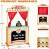 labebe - Deluxe Wooden Puppet Theater Bonus 2 Hand Puppet, 2-in-1 Clock Theater Reversible Play Store, Double-Sided Lemonade Stand, Puppet Show Theater Toy with Chalkboard for Kids 36M+ view 4