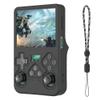 Silicone Case Compatible with R36S Handheld Game Console, Anti-Scratch, Washable, Shockproof Silicone Protective Cover for R36S with Lanyard - Black view 1