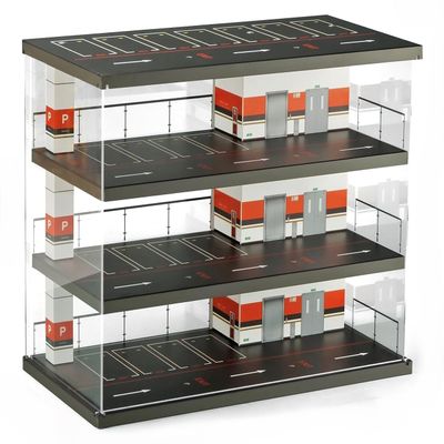 1/64 Scale Diecast Car Diorama Garage Parking Dustproof Storage Shelf with Lights,Display Case for Hot Wheels & Matchbox Cars
