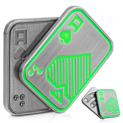 TAMOXI Metal Fidget Toys, Glowing Magnetic Fidget Slider for Adults, EDC Glowing Poker Push Card ,Relieve Stress ADHD & Anxiety, Cool Gadget Office Desk Toy, Gift for Man Father Friends Boyfriend