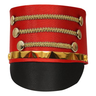 TiaoBug Children Kids Band Drum Major Hat Toy Soldier Cap Majorette Master Hat Cosplay Costume Accessories Red One Size