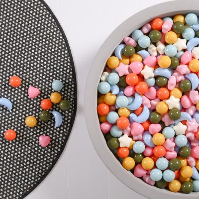 GOGOSO Star Heart Moon Ball Pit Balls, Shaped Play Balls for Ball Pit, 100 200 500 1000 Crush Proof Bpa Free Kids Toddler Baby Pastel Pelotas,Dreamy Cream Mix, 100