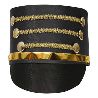 FEESHOW Kids Band Soldier Hat Drum Major Hat Cosplay Costume Accessories for Halloween Christmas Themed Party Black One Size