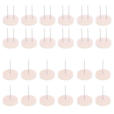 24PCS Crochet Doll Stand Wood Knit Doll Screen Stand Single Double Steel Needle Doll Holder Felt Doll Wooden Base Support Action Figure Stand