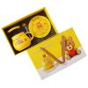 440ml/15oz - Ceramic Cute Cartoon Bear Milk Cup Couple's Personalized Breakfast Coffee Cup - Bear Warm Cup D with Lid Spoon Heating Pad view 1