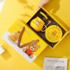 440ml/15oz - Ceramic Cute Cartoon Bear Milk Cup Couple's Personalized Breakfast Coffee Cup - Bear Warm Cup D with Lid Spoon Heating Pad view 2