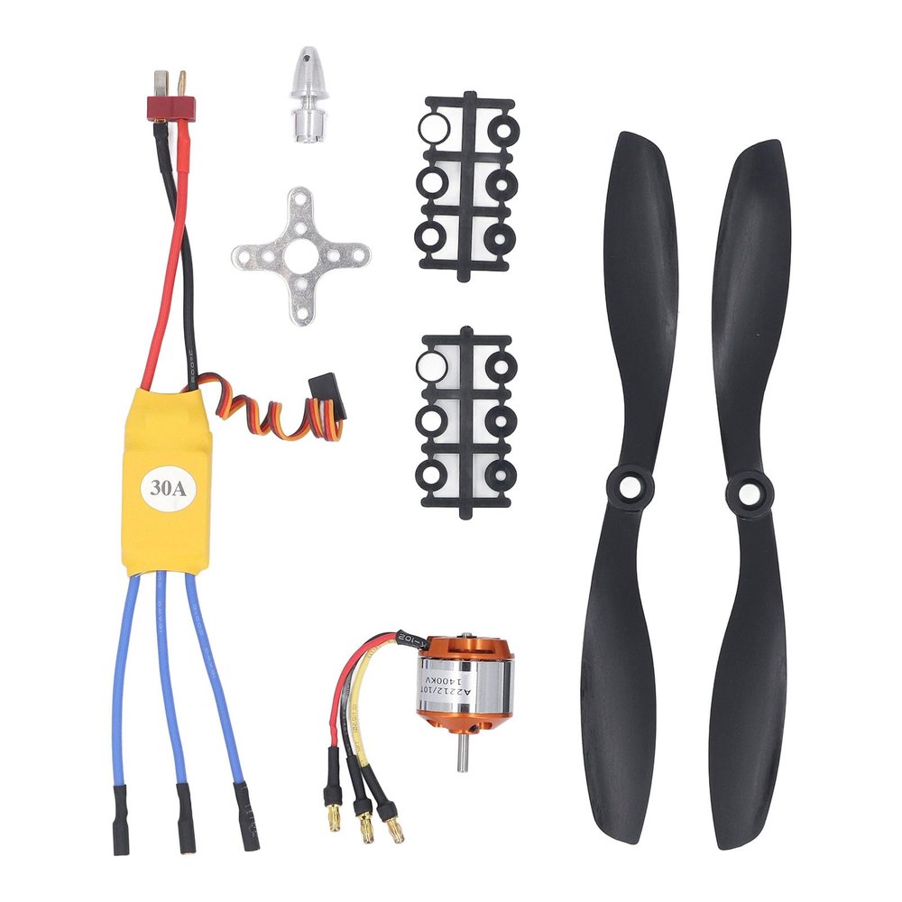 10T RC Quadcopter Motor Kit, 1400KV Brushless Motor RC ESC Propeller Kit 30A ESC for 550 Plane