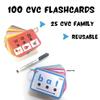 100 CVC Words Flashcards - 25 CVC Families | 100 CVC Words for Preschool (Pre-K), Kindergarten,1st, 2nd, 3rd Grade | Reusable flashcards | Phonics Flsahcards | CVC Activity view 4