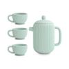 mushie Silicone Baby Tea Play Set | 4 Pieces Kitchen Play Toys for Toddlers 10 Months+ (Cambridge Blue) view 1