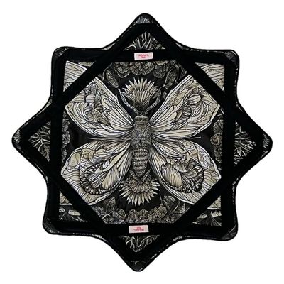 Mougee Mini Star Flow Star - 20" Diameter - Smaller Size for Smaller Hands and Easier Spinning (Metamothosis - Two Sided - kuwalaburr)