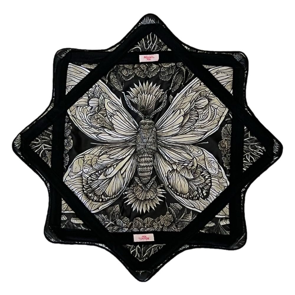Mougee Mini Star Flow Star - 20" Diameter - Smaller Size for Smaller Hands and Easier Spinning (Metamothosis - Two Sided - kuwalaburr)