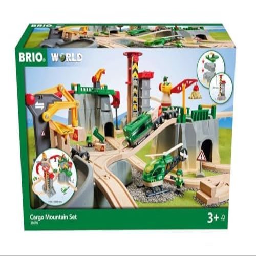 BRIO World 36010 Cargo Mountain Set & 33772 Special Track Pack - 49 & 50 Piece Wooden Train Sets