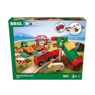 BRIO 33984 Animal Farm Train Set + 33307 11pc Expansion Pack