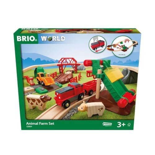 BRIO 33984 Animal Farm Train Set + 33307 11pc Expansion Pack