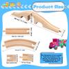 7 Pack Wooden Train Track Expansion Wood Train Bridge Pieces Wooden Tracks Accessories Compatible with Railroad Railway Train Track Connectors Set view 2