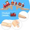 7 Pack Wooden Train Track Expansion Wood Train Bridge Pieces Wooden Tracks Accessories Compatible with Railroad Railway Train Track Connectors Set view 3