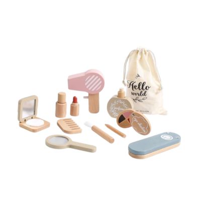Garende Kids Makeup Kit for Girls Wooden Pretend Play Toy Dressing Table Toy Kids Makeup Toys, for Children