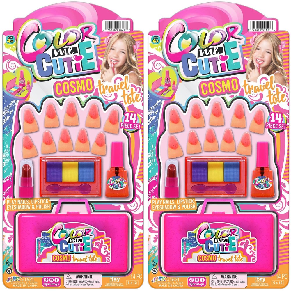 JA-RU Makeup Toy for Girls (2 Beauty Kits) Eyeshadow Palette, Toy Lipstick, Nail Gloss, Fake Nails. Kids Pretend Play. Princess Beauty Set. Birthday Girl Gifts & Accessories. 1621-2