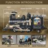 JQ JUQU Remote Control Train Set for Kids Ages 3-8, Electric Steam Toy Train with Smoke Lights and Sound, Complete Track Set for Holiday and Year-Round Indoor Play view 2