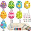 16 Pack Easter Egg Wind Chime Kits Easter Crafts for Kids Make Your Own Easter Egg Wind Chime Wooden DIY Arts and Crafts for Spring Party School Classroom Hanging Decoration Supplies Birthday Favors view 1