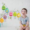 16 Pack Easter Egg Wind Chime Kits Easter Crafts for Kids Make Your Own Easter Egg Wind Chime Wooden DIY Arts and Crafts for Spring Party School Classroom Hanging Decoration Supplies Birthday Favors view 4