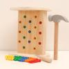 Simhoa Baby Workbench Pounding Hammer Toy Montessori Toy Pounding Bench with Pegs Education Preschool Learning for Kids Gift view 2