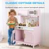 Best Choice Products Toddler Kitchen Playset, Wooden Cottage Kids Play Kitchen with 5 Accessories, Toy Storage, Scalloped Edge, and Pretend Play Microwave, Oven, Clicking Knobs - Blue view 3