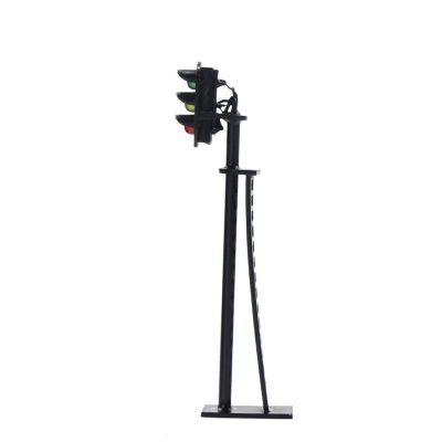 CHICHIYANG Signal Traffic Light Model with Green&red&Yellow LED for Railway&Building Layout, 1:87 Scale, 8.3cm Traffic Light Black Post with Ladder