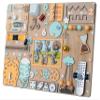 Farm animal Busy Board Sensory Fidget Toy for Baby 1 2 3 4 Year Old, Wooden Toys For Toddlers, Montessori Toys Gifts For Kids Activity Board (With wall mount kit) view 1